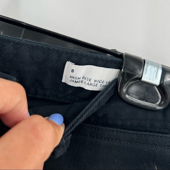 GAP high rise wide leg black jeans size 8 - Picture 4 of 5